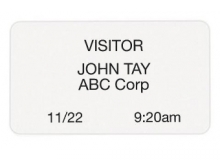 TEMPbadge 04050 - White adhesive Thermal Printable non-expiring badge (Qty. 1000)