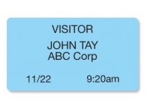 TEMPbadge 04081 - Blue Adhesive Non-Expiring Thermal Printable Badge (Qty. 1000)