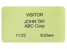 TEMPbadge 04085 - Green Adhesive Non-Expiring Thermal Printable Badge (Qty. 1000)