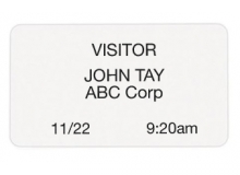 TEMPbadge 04101 - White Adhesive Non-Expiring Thermal Printable Badge (Qty. 1000)
