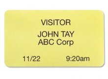 TEMPbadge 04084 - Yellow Adhesive Non-Expiring Thermal Printable Badge (Qty. 1000)