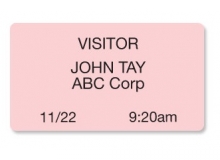 TEMPbadge 04086 - Pink adhesive non-expiring Thermal Printable Badge (Qty. 1000)
