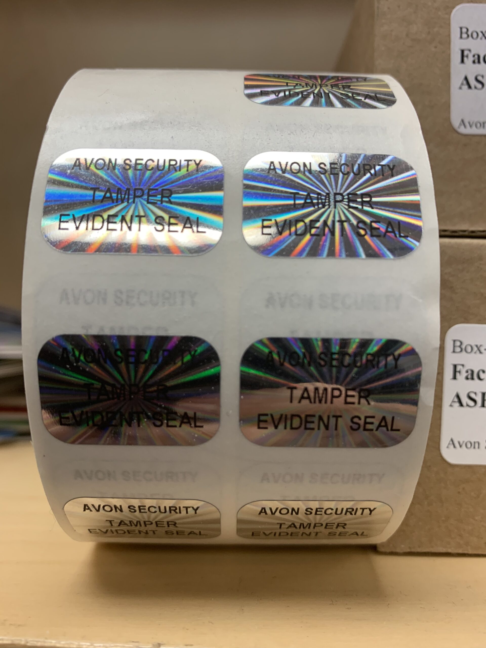 Custom Non Removable Security Label (Minimum Qty 500) Avon
