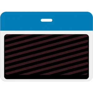 TEMPbadge T5906AL - Large Slotted Expiring Badge Back with Printed Process Blue Bar (Qty. 2000)