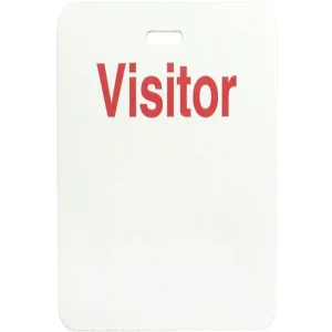 TEMPbadge 05568 - Slotted Non-Expiring Handwritten Badge with Printed "VISITOR" (Qty. 2000)