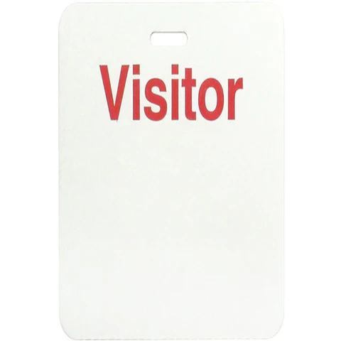 TEMPbadge 05568 - Slotted Non-Expiring Handwritten Badge with Printed "VISITOR" (Qty. 2000)