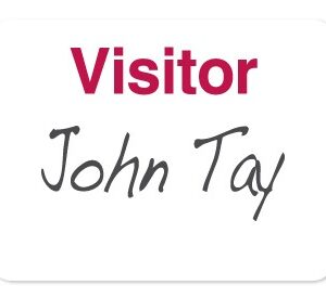 TEMPbadge 05826 - Large Adhesive Non-Expiring Handwritten Badge with Printed "VISITOR" (Qty. 1000)