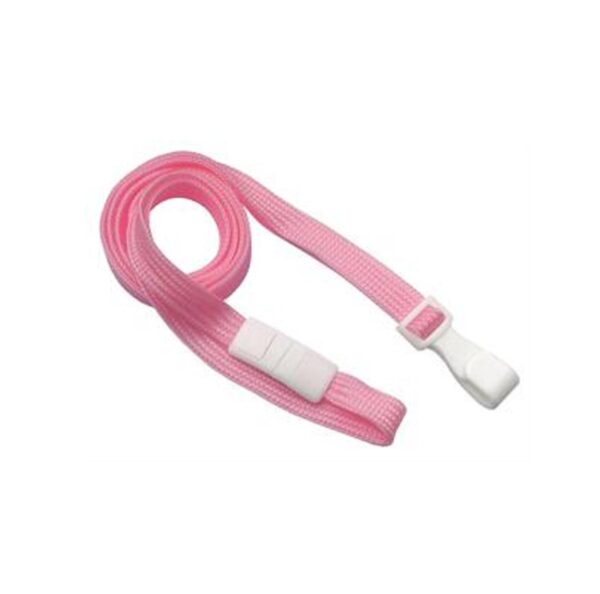 Pink 3/8" (10 mm) Breakaway Lanyard with Wide Plastic Hook (pack of 100)