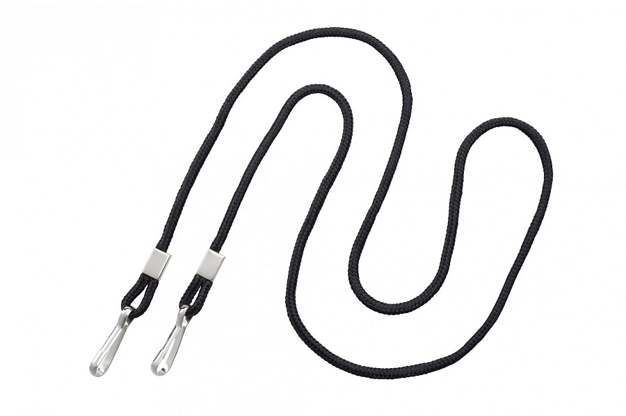 Black Open Ended Lanyard with Two Swivel Hooks (pack of 100)