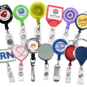 Round AU Translucent Retractable Badge Reel with Holder