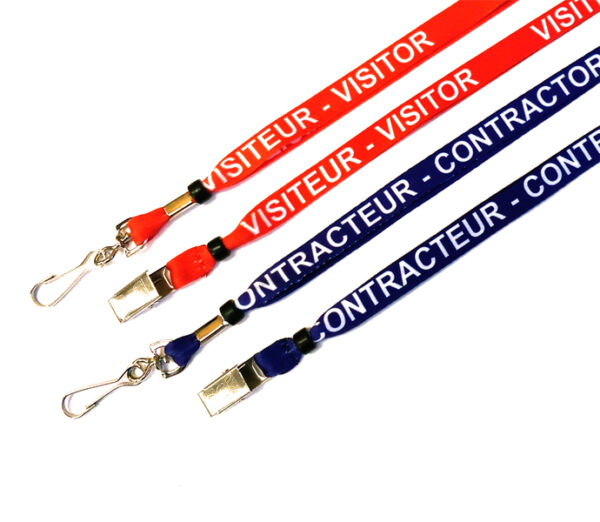 1/2in Dye Sublimated Breakaway Lanyards - Visitor/Contractor - English and French (Pack of 50)
