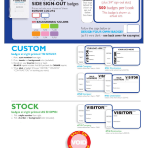 Custom & Stock Non-Expiring Visitor Book with Side Sign Out - 760C, 761D, 762C, 763D, 715C, 716D