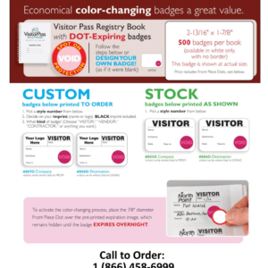 Custom/Stock Dot-Expiring Visitor Book - 807DC, 808DD, 805DC, 806DD