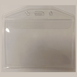 Horizontal Flap-Closing Vinyl Badge Holders - Credit Card Size (Pack of 100)