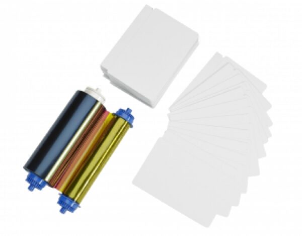 Zebra 105999-10L2 Media Kit- 17mil 400 PVC Cards With 2 Slots And YMCO Ribbon (400 Images)