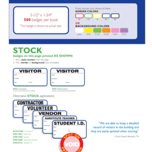 Stock Non-Expiring Visitor Book -703C, 701D, 718CON, 707VOL, 708VEN, 706SUB, 709STU