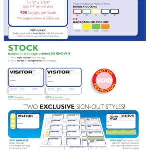 Stock Non-Expiring Visitor Book with Side Sign Out - 704C, 702D