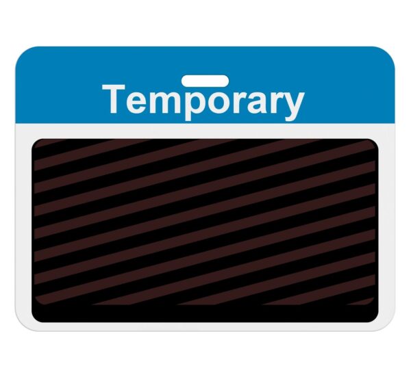 TEMPbadge T5938AL - Large Slotted Expiring Badge with Printed Process Blue "VENDOR" Bar (Qty. 1000)