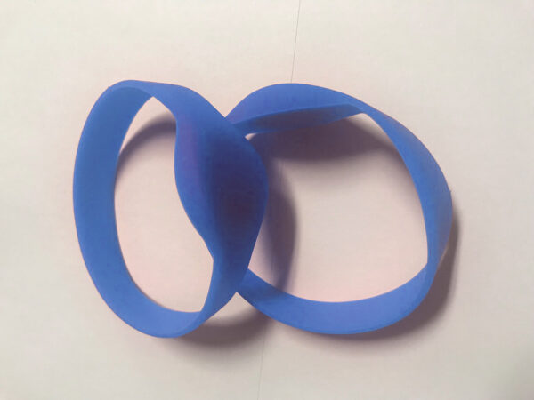 1/2" Adult Size debossed Blue Silicon Wristband