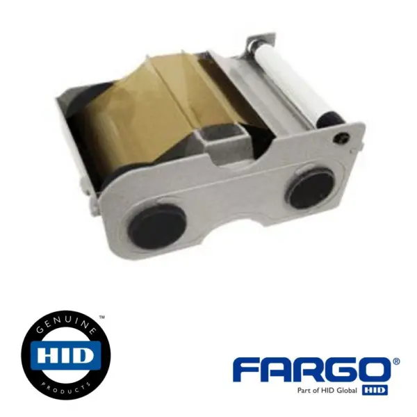 Fargo 45130 Gold Metallic Resin Ribbon w/Cleaning Roller - 500 Images