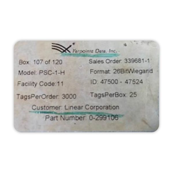 830-00420 Farpointe Clamshell 125KHz Proximity Card (Pack of 100) - Image 2