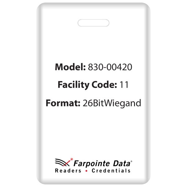 830-00420 Farpointe Clamshell 125KHz Proximity Card (Pack of 100)