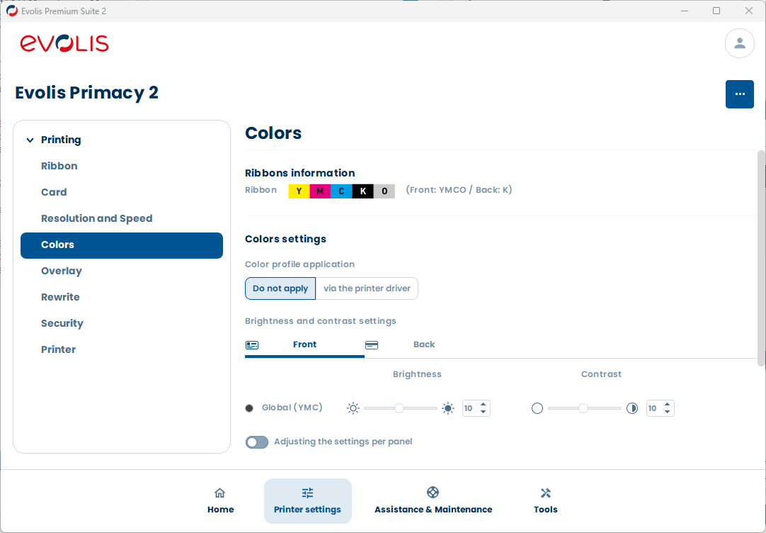 evolis_turn_off_primacy_2_color_profile