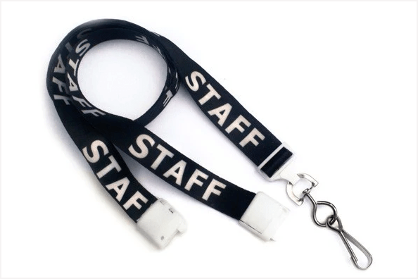Secure ASP 3/8in Pre-Printed Flat Breakaway Lanyard with Swivel J Hook (Pack of 50)