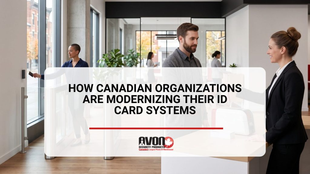 Employees using access control cards in a modern office environment, illustrating best practices for cleaning ID cards without damaging print quality, RFID technology, or security features.